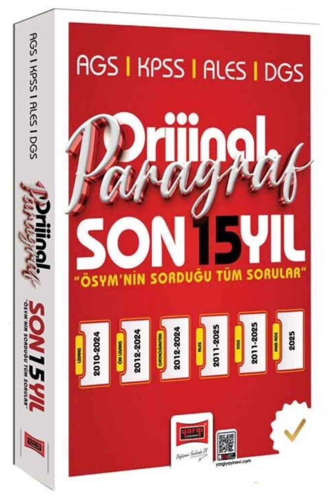 Yargı 2026 KPSS MEB-AGS ALES DGS Paragraf Orijinal Çıkmış Sorular Son 15 Yıl Çözümlü Yargı Yayınları
