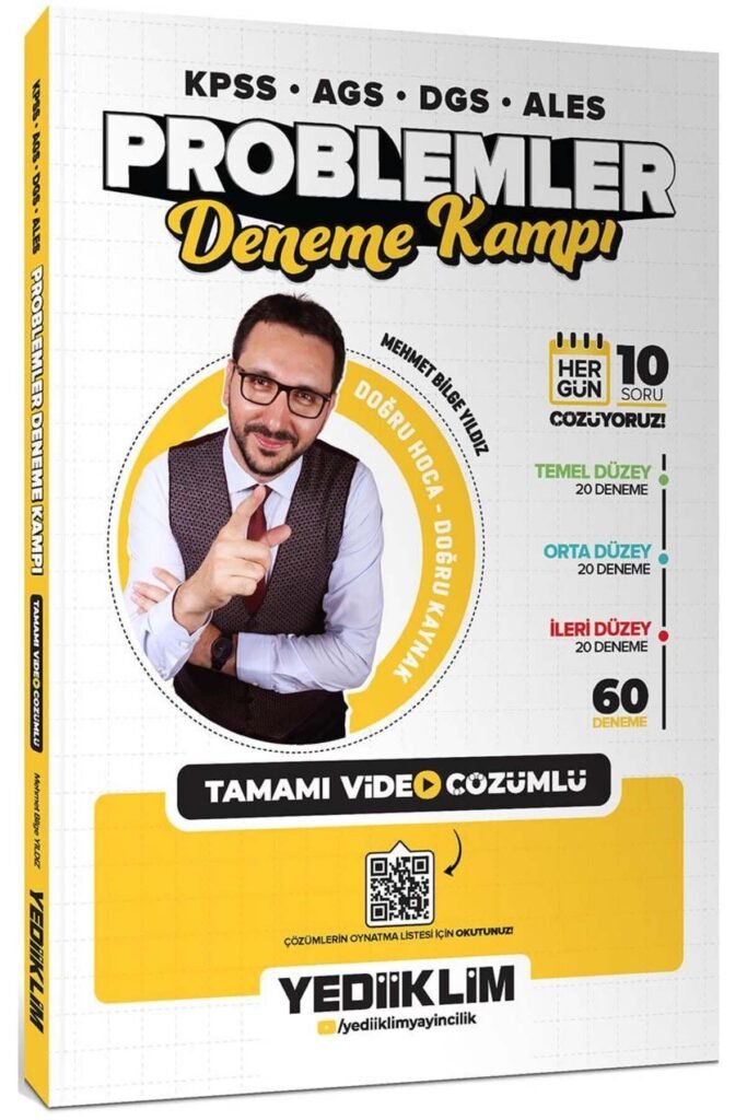 KPSS-AGS-DGS-ALES Problemler Tamamı Video Çözümlü Deneme Kampı (60 Deneme)